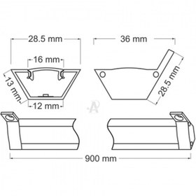 تصویر چراغ کابینتی کنج 8 وات 90 سانتی فاین الکتریک FEC-2800 