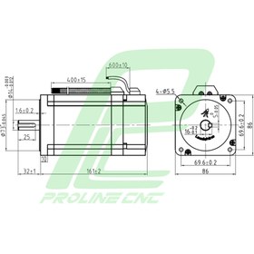 تصویر استپ موتور انکودردار 85 کیلوگرم بر سانتی متر نما 34 برند لیدشاین مدل 86CM85-BZ StepperMotor Leadshine 86CM85-BZ