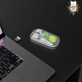 تصویر ماوس شفاف 2.4 گیگ و دوگانه پرودو مدلTMDM Porodo Transparent Mouse 2.4G and Bluetooth Dual Mode TMDM