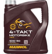 تصویر روغن موتور سیکلت مانول مدل 10w-50 حجم ۴ لیتری Mannol motorcycle oil model 10w-50 4 liter