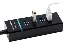 تصویر هاب 4 پورت USB 3.0 مدل SUPER SPEED - مشکی 4-port USB 3.0 HUB SUPER SPEED