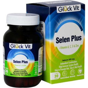 تصویر قرص سلن پلاس گلوک ویت 30 عددی Gluck Vit Selen Plus 30Tabs