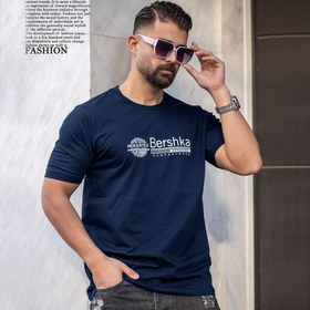 تصویر تیشرت مردانه Bershka برشکا رنگ سرمه ای Mens t-shirt with navy color