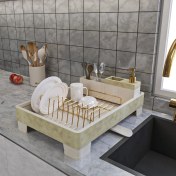 تصویر آب چکان هارمونی طرح ماربل کرم طلایی 