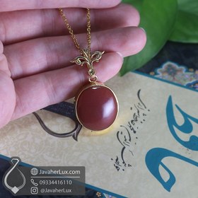 تصویر گردنبند نقره زنانه عقیق یمنی _ کد 100766 