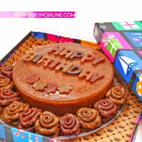 تصویر کیک تولد لواشکی HAPPY BIRTHDAY 