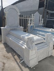 تصویر سنگ قبر مرمریت سفید کد ۴۸ لاکچری 