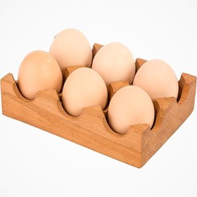 تصویر جا تخم مرغی چوبی لیمون کد 2173 Limon wooden egg holder code 2173