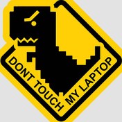 تصویر استیکر Don't Touch My Laptop T-rex 