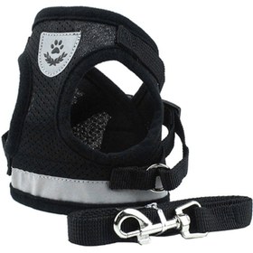 تصویر هارنس نرم و تنفسی با بند مشکی/سفید سایز M برند generic Breathable Soft Harness With Strap Black/White M