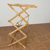 تصویر بند رخت آکاردئونی چوبی ایستاده 