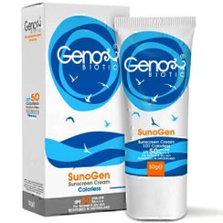 تصویر ضدآفتاب بی رنگ مناسب پوست خشک اس پی اف 50 ژنو بایوتیک colorless sunogen sunscreen cream