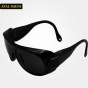 تصویر عینک جوشکاری بغل دار 18 عددی رنگ دودی 