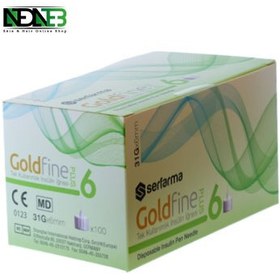 تصویر سر سوزن انسولین 6 میل گلدفاین GOLDFINE 31G*6MM DISPOSAABLE INSULIN PEN NEEDLE