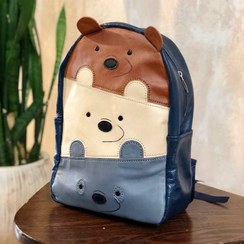 تصویر کوله پشتی بچه گانه چرم طرح سه کله پوک 