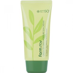 تصویر کرم ضد آفتاب مرطوب کننده فارم استی SPF50 حجم ۷۰ میل دانه چای سبز 