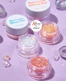 تصویر سایه چشم مایع گلیتری برند آنلیشیا Get loose glitter gel Unleashia