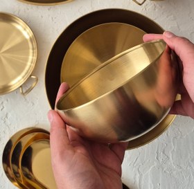 تصویر کاسه استیل طلایی 