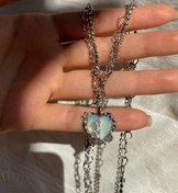 تصویر گردنبند زنانه گرانج استایل مدل قلب سنگی دولایه( با ایراد خیلی جزیی) 