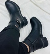 تصویر نیم بوت پاشنه 5 سانت زیپ دار در دو رنگ مشکی و قهوه ای - مشکی / 38 