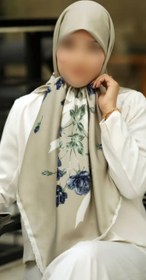 تصویر روسری ابریشم توییل زنانه قواره ۱۴۰ دور دست دوز کد 1300 
