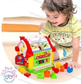 تصویر کلبه پیانویی (طرح جدید) هولا تویز Activity House Shape Sorter 739