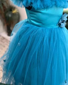 تصویر لباس عروس بچگانه رنگ سبز درباری دامن پف - سايز Dress