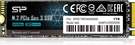 تصویر هارد اینترنال SSD سیلیکون پاور 1TB مدل P34A60 M.2 ا Silicon Power PCIe Gen3x4 SSD 1TB | P34A60 Silicon Power PCIe Gen3x4 SSD 1TB | P34A60