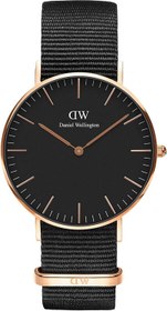 تصویر ساعت مچی Daniel Wellingon مدل DW00100258 Daniel Wellingon Classic Cornwall Watch, Black NATO Band Rose Gold/Black 36mm