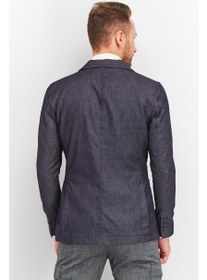 تصویر کت شلواری مردانه با فیت معمولی و بافت دار، آبی الکتریکی برند selected Men Regular Fit Textured Blazers, Electric Blue