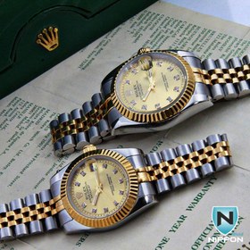 تصویر ست ساعت مچی رولکس دیت جاست 002 Rolex Datejust Gold Set