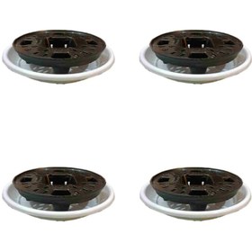 تصویر زیر گلدانی مدل زهکش دار کد 12 بسته 4 عددی - مشکی 