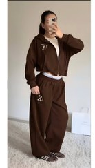 تصویر ست اسپرت زنانه کلوین جنس دورس سایز ۳۸ تا ۴۶ رنگ زرشکی و مشکی و موکا 