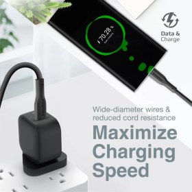 تصویر کابل USB-C شارژ سریع پرومیت به طول 1 متر مدل XCORD-CC.BLACK 