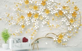 تصویر پوستر دیواری شکوفه سه بعدی mt-84003 