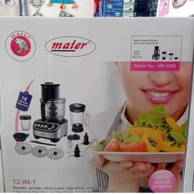 تصویر غذاساز 1000 وات مایر 12 کاره مدل MR-3400 ا Maier MR-3400 12-function Food Processor 1000w Maier MR-3400 12-function Food Processor 1000w