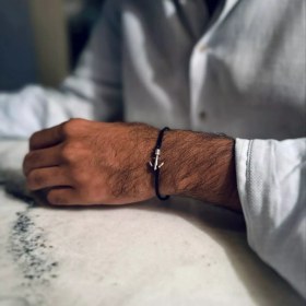 تصویر دستبند لنگر نقره 