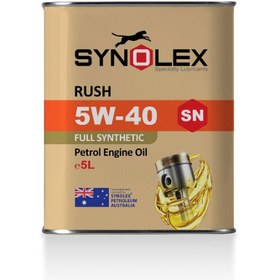 تصویر روغن موتور بنزینی سینولکس تمام سینتتیک 5W40 SN حجم 5لیتر Synolex Rush SAE 5W-40 API SN/C3 5L