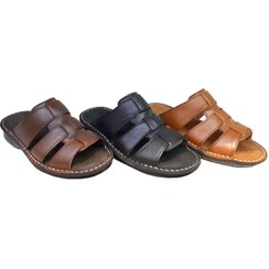 تصویر صندل مردانه چرم طبیعی تبریز کد ۳۶۴ 