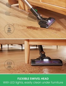  Ultenic Cordless Vacuum Cleaner, 25Kpa High Suction Stick  Vacuum with LED Display, Rechargable Battery, Up to 50min Runtime, Converts  to Handheld Vacuum for Hard Floor, Carpet and Pet Hair, U11