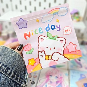 تصویر زیپ کیپ طرح گربه رنگی 