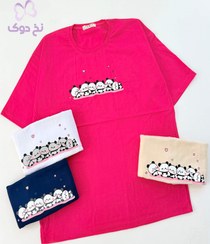 تصویر تیشرت لانگ پاندا - سرمه ای 