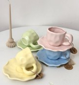 تصویر ماگ سرامیکی دفرمه پینترستی کد ۱۸۰۰۳ رنگ پاستلی 