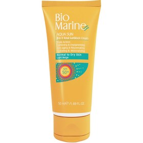 تصویر ضد آفتاب بژ روشن ضدچروک پوست معمولی و خشک SPF50 بایومارین bio marine