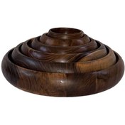 تصویر کاسه خمره ای 6 پارچه ی خمره ای چوبی 