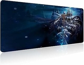 تصویر Mouse Pad XXL for World of Warcraft Lich King,Extra Large Gaming Mousepad Laptop Desk Pad Mat,Non-Slip Rubber Base,Stitched Edges,Smooth Fabric,Computer Keyboard &amp; Mice Combo Pads 35.4x15.7 