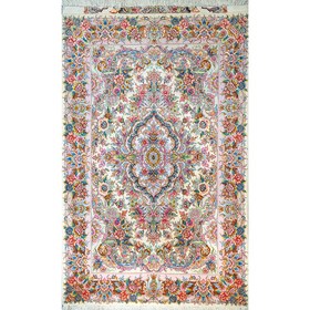 تصویر فرش دستبافت 1/5 متری تبریز نقشه خطیبی چله ابریشم Tabriz handwoven rug