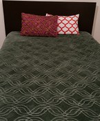 تصویر پتو دو نفره شادیلون مدل ۳۷۹ ساده سبز صدری 