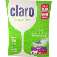 تصویر قرص ظرفشویی کلارو مدل 11in1 بسته 60 عددی Claro 11in1 Dishwasher Tablets Pack Of 60