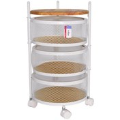 تصویر جا پیازی یونیک UN-2856 سه طبقه توری گرد سفید 